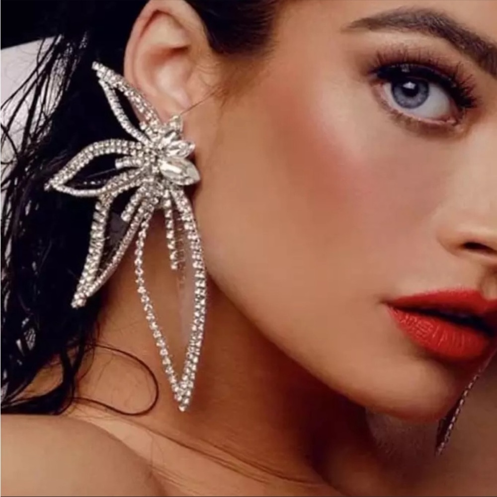 Rhinestone Angel Wing Earrings